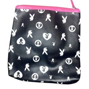 Playboy Monogram Makeup Bag / Pencil Pouch / Clutch Purse Pink Black